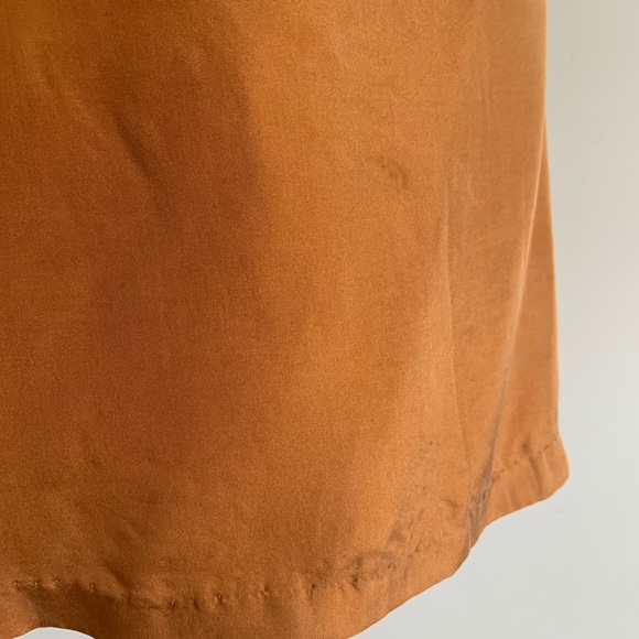 ❌SOLD❌ Vintage 90s 100% Silk Ochre Sheath Deadstock Dress - Picture 8 of 9